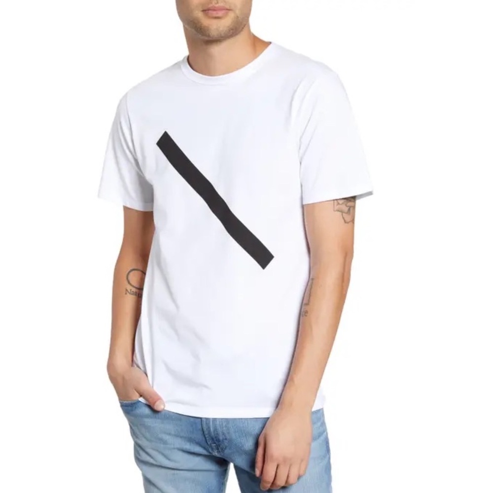 Men’s Saturdays NYC White Slash Tee M
